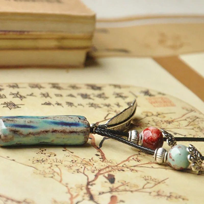 Черное плетение Веревка ожерелье керамический цвет красочные бусы чокер