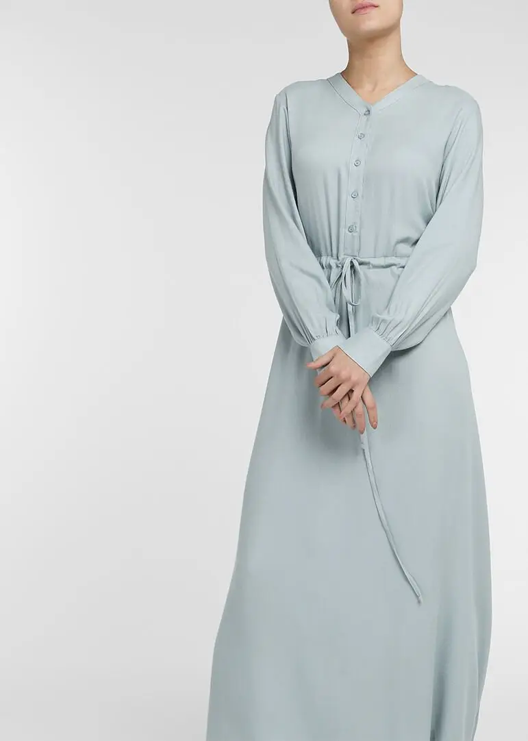 Элегантное мусульманское однобортное Макси платье Abaya простое кимоно туника