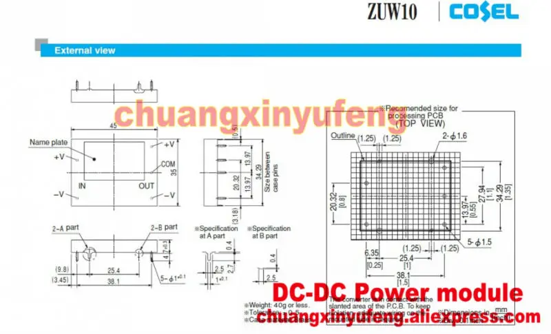 ZUW100515 COSEL DC-DC Power module DC5V-+15V-15V9W isolated power supply Double set of output | Replacement Parts