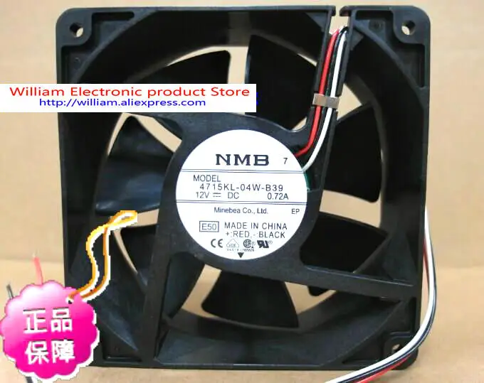 

New Original NMB 4715KL-04W-B39 120*38MM DC12V 0.72A Speed axial cooling fan