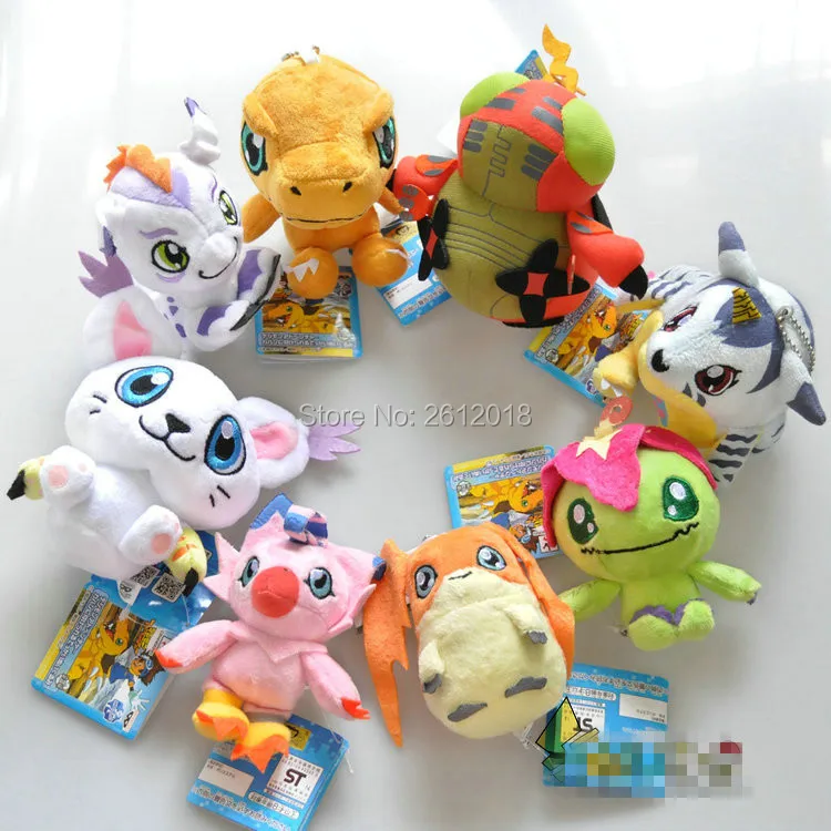 8 шт. Приключения Дигимонов Palmon Patamon Gabumon Agumon Gomamon задняя плюшевая игрушка|patamon plush