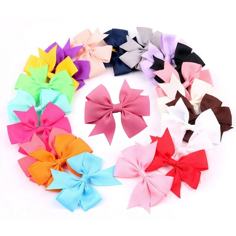 20pcs 20 шт. новые детские цветочные банты повязка для волос цветная Шпилька заколка для волос Детские аксессуары для девочек - Цвет: 20pcs