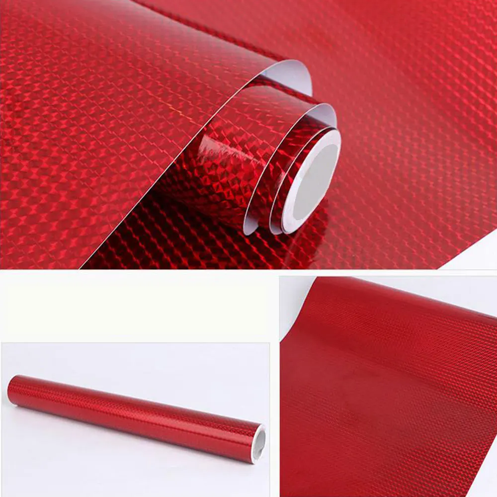 Red Yazi DIY ручной работы самоклеющиеся блестки ПВХ лазерная настенная бумага рулон мгновенный мигающий Серебряная Золотая фольга настенная бумага для стен - Цвет: Red