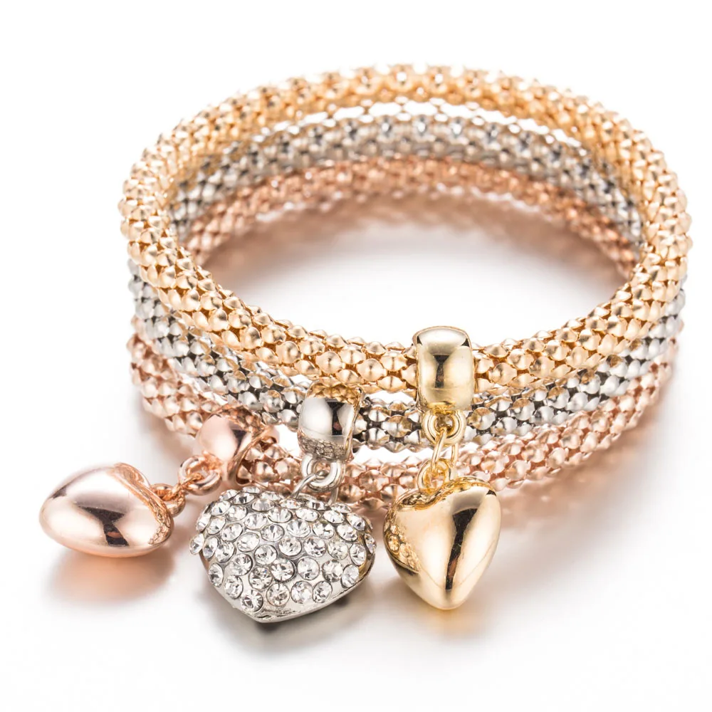 Новые модные эластичные браслеты золотого и серебряного цвета с розовым золотом