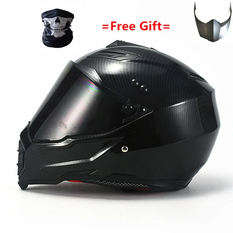 Gloss ABS material BYE New Motorcycle Helmet Men Full Face Helmet Moto Riding ABS Material Adventure Motocross Helmet Motorbike DOT Certification - Цвет: Gloss ABS material