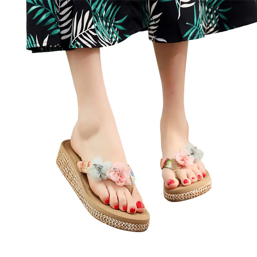 SAGACE/женские тапочки повседневные женские модные вьетнамки на танкетке лоферы с