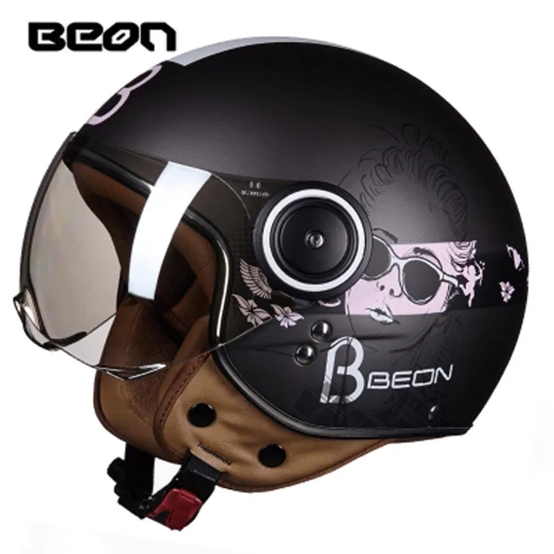 Новые цвета BEON с открытым лицом 3/4 мотоциклетный шлем Casco Capacete реактивный Ретро
