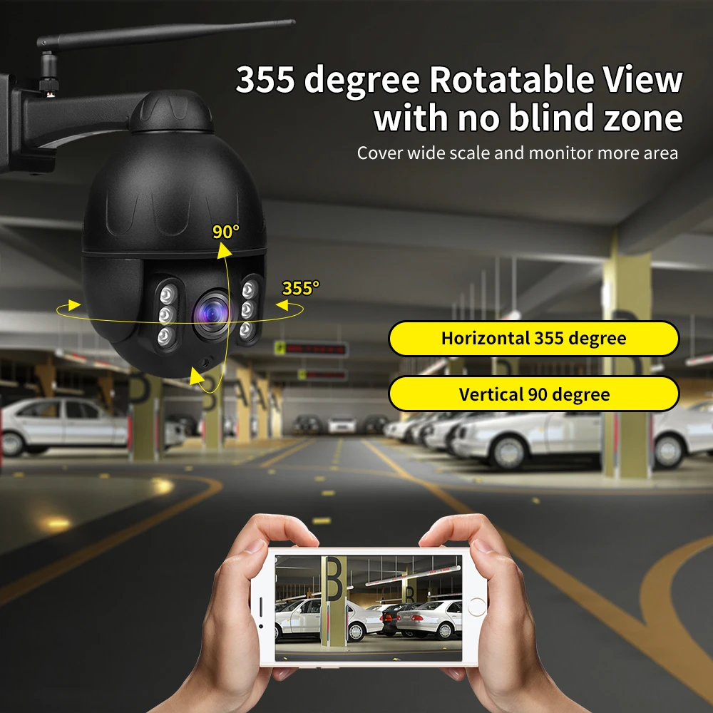 Wi Fi PTZ камера 2 0 МП 1080P наружная IP безопасности с автоматическим оповещением ИК