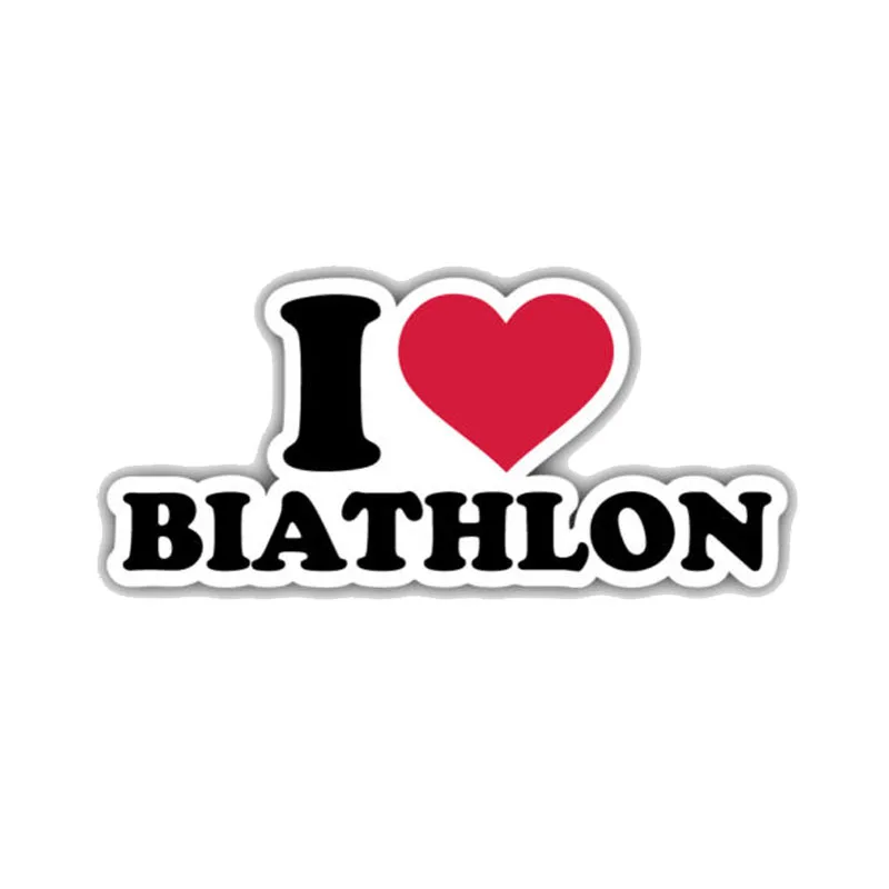 YJZT 12 7 см * 5 3 Индивидуальная I Love Biathlon PVC мотоциклетная Автомобильная наклейка 11