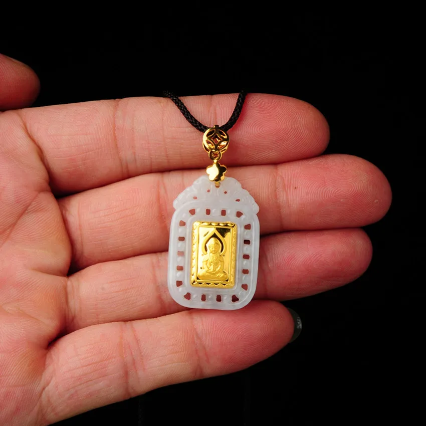 2018 new fashion lucky goddess of mercy Buddha stone pendant necklace quality is very good/ | Украшения и аксессуары