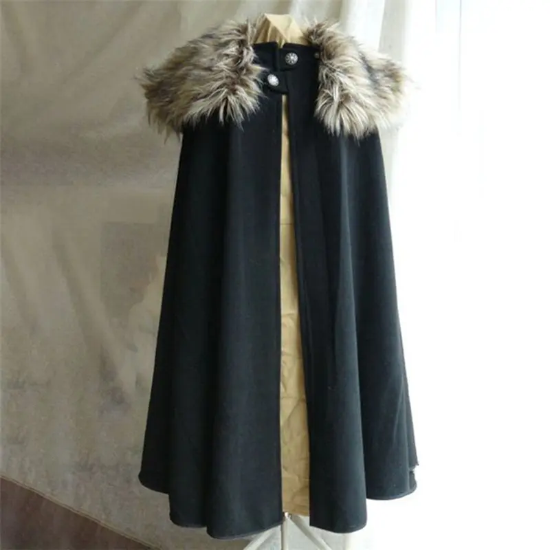2019 Casual Plus Size Black Gothic Winter Warm Women Long Capes Button Vintage Punk Goth Female Overcoats Retro Wool Outwears |