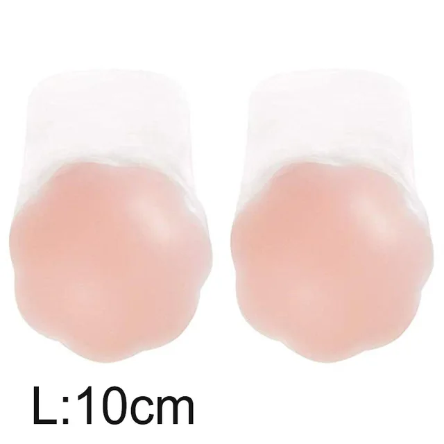 silicone flower L Спереди Пряжка пуш-ап невидимый бюстгальтер для женщин бюстгальтеры без бретелей накладки на грудь липкий силиконовый самоклеящийся белье бежевый/черный - Цвет: silicone flower L