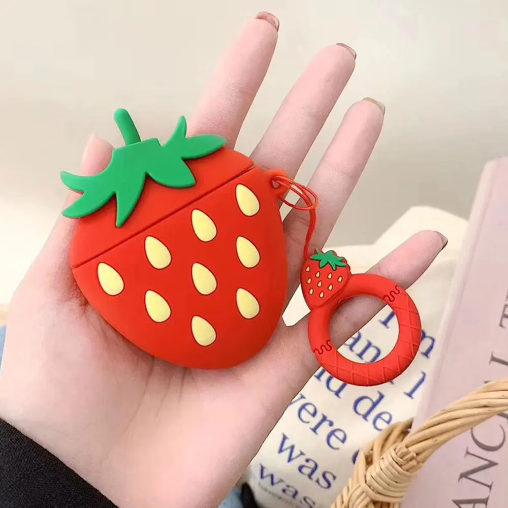 KISSCASE силиконовый защитный чехол для наушников с мультипликационным принтом Apple