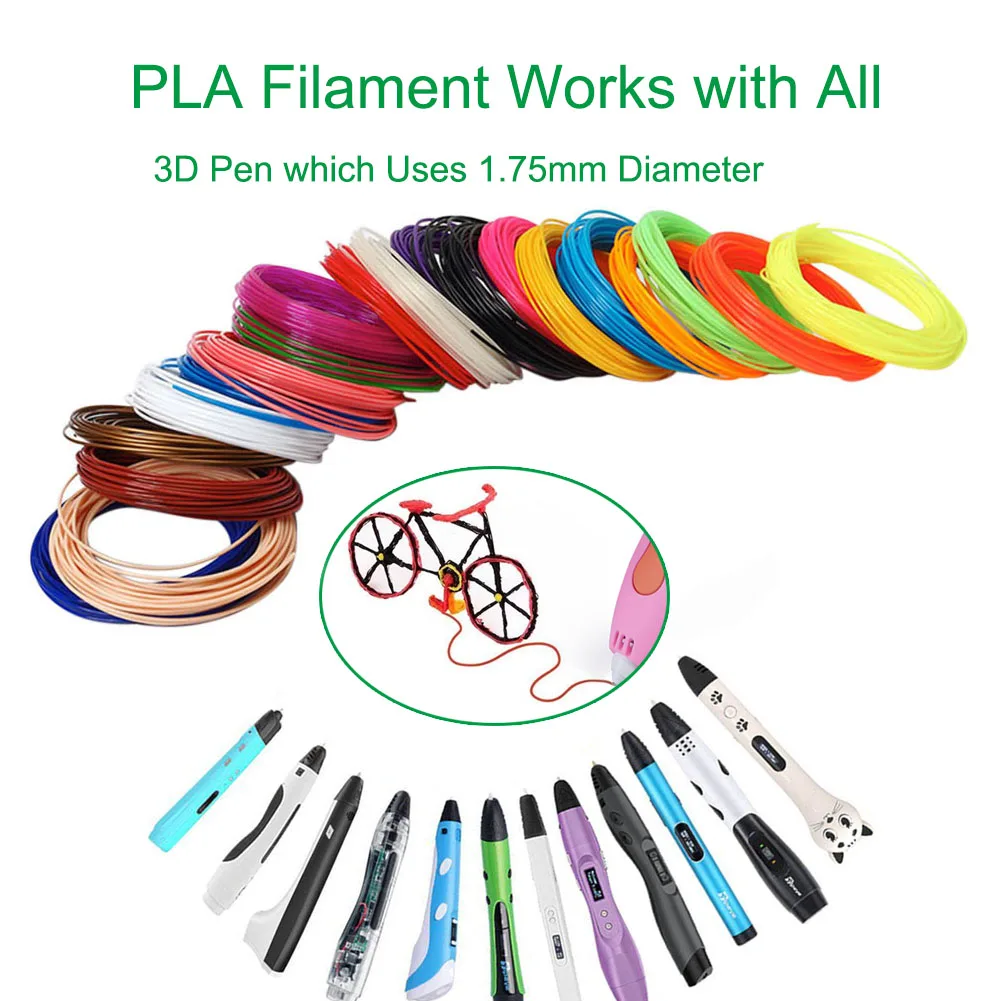 Hot Sale 5M 20 Colors 3D Pen Filament PLA 1.75mm Plastic Rubber Printing Filaments for Printer | Компьютеры и офис