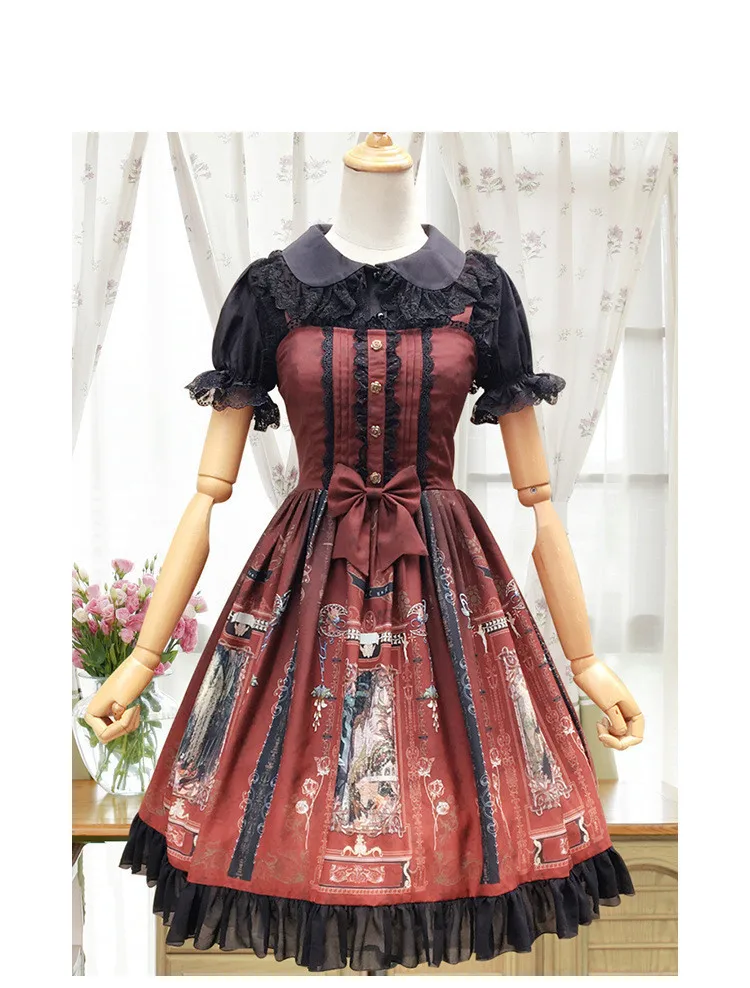 Pyjtrl Новинка 2017 года японские Сладости Ретро Винтаж Высокая Талия Кружево большие