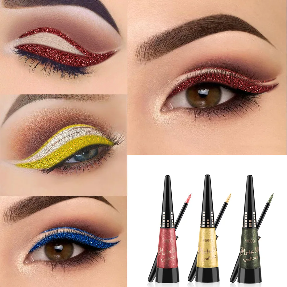 Продается профессионалами блестящие глаза Make Up вкладыш для Для женщин легко