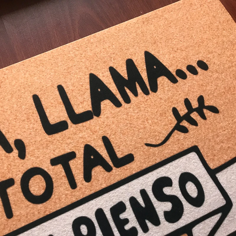 Противоскользящий смешной испанский коврик LLAMA Tote NO TE PIENSO ABRIR на заказ Добро пожаловать Коврики для спальни