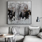 Плакаты и принты настенная живопись на холсте-современная абстрактная серо-черная Настенная картина со слоном для гостиной домашний декор
