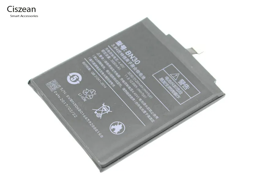 Ciszean 1x Высокая емкость 3120 мАч BN30/BN 30 Сменный аккумулятор для телефона Xiaomi Redmi Hongmi