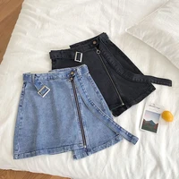 2019 sexy summer lycra short skirts korean mini denim skirt womens short jean skirts plus size 5xl women clothing belt