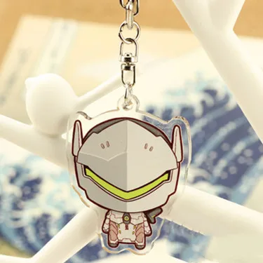 8 FPS Game Ow Keychain Fashion Overwatch D.va Hanzo Mei Tracer Reaper Figure Bag Pendants Car Key Chains Holder Keyrings Jewelry - Цвет: 8