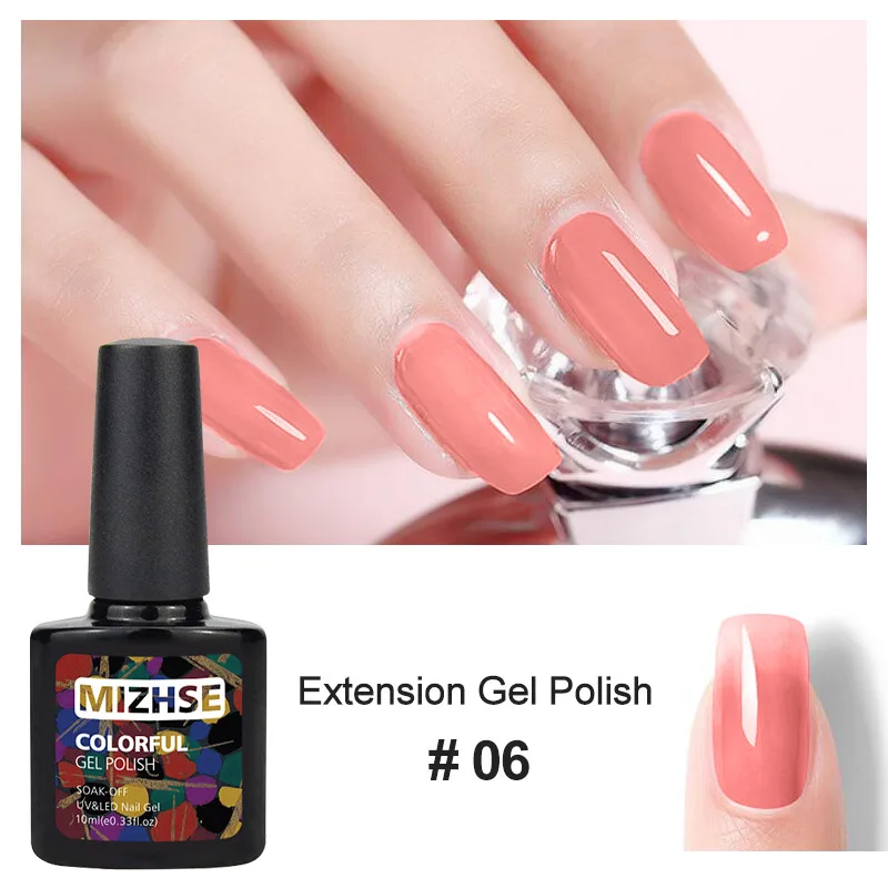 006 MIZHSE, удлиняющий Гель-лак для ногтей, прозрачный розовый, телесный, полигелевый лак, УФ, строительный гель, камуфляж, для дизайна ногтей, полигелевый, маникюрный, гелевый - Цвет: 006