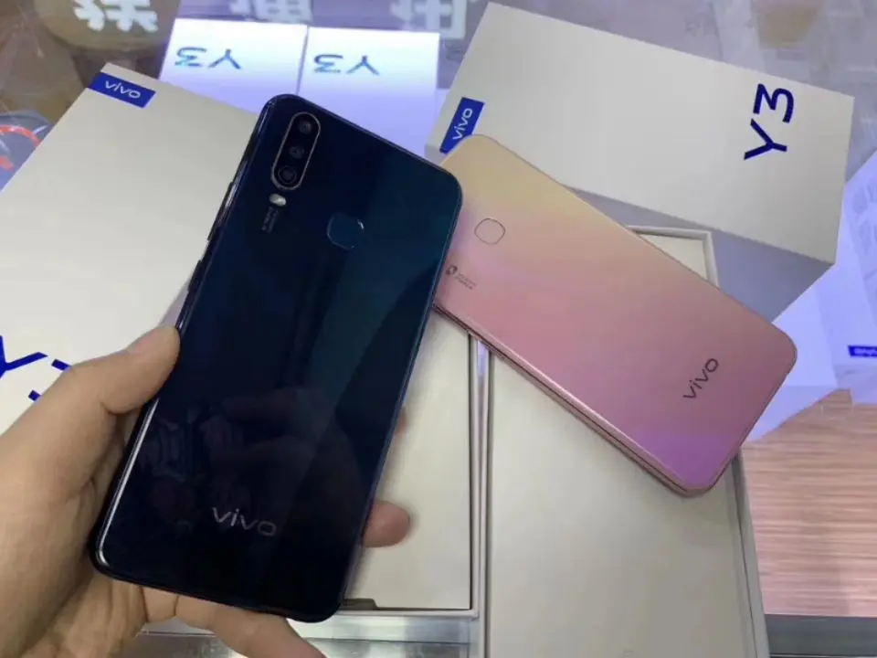 Vivo Y3, мобильный телефон, 6,35 дюймов, экран с каплями воды, 4 Гб ram, 128 ГБ rom, MT6765, Android 9, супер-широкоугольный фотоаппарат, 5000 мАч, смартфон