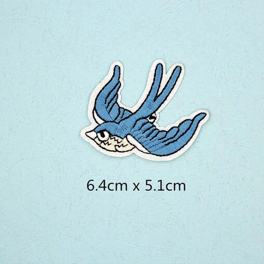 1 шт. тканевые вышитые нашивки с пистолетом и птицами для одежды наклейки сумка