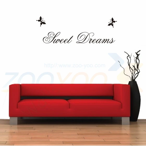 

English Characters''SWEET DREAMS ''Vinyl Wall Decals Removable Waterpoof Wall Sticker Manufacture