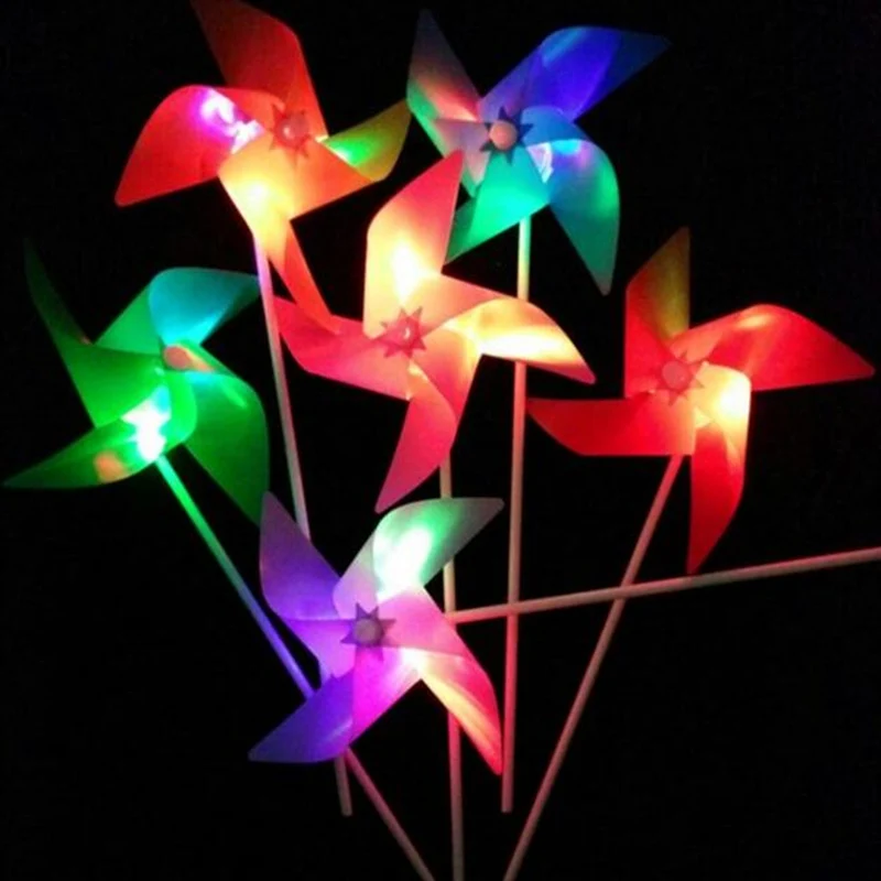 4 шт красочные светящиеся светодиодные ветряные мельницы новые садовые огни DIY