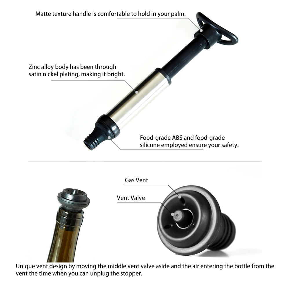 Многоразовая вакуумная пробка для винных бутылок вакуумный упаковщик с 2