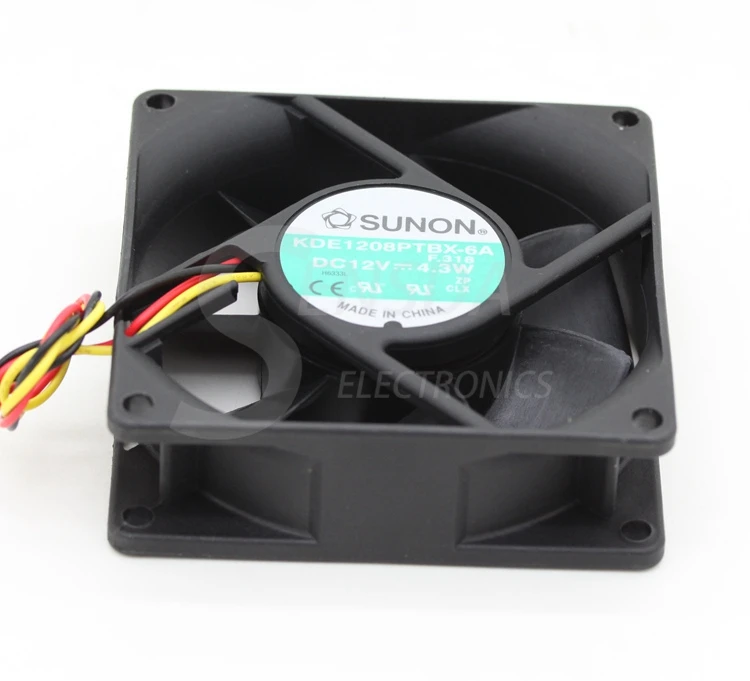 Оригинальный Для Охлаждения Sunon KDE1208PTBX-6A 8025 8 см 80 мм DC 12V 4 3 W инвертор сервер осевой
