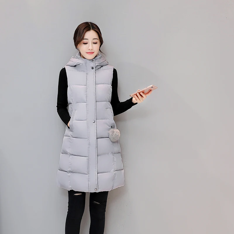 KUYOMENS осенне-зимний жилет женский 2017 Женский жакет без рукавов с капюшоном Теплый
