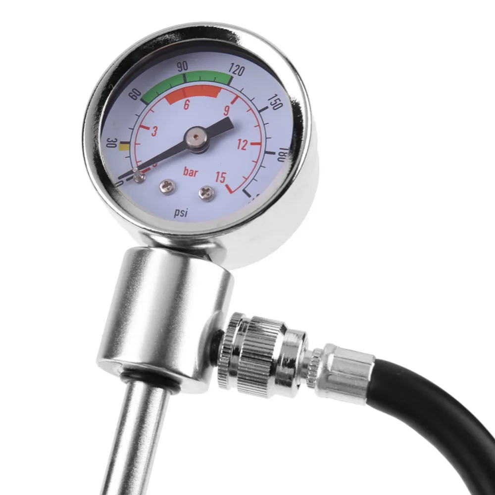 Велосипедный насос с манометром 88psi, ударный ручной мини-насос высокого давления, шланг, воздушный насос Schrader GS02D, велосипедный вилочный насос