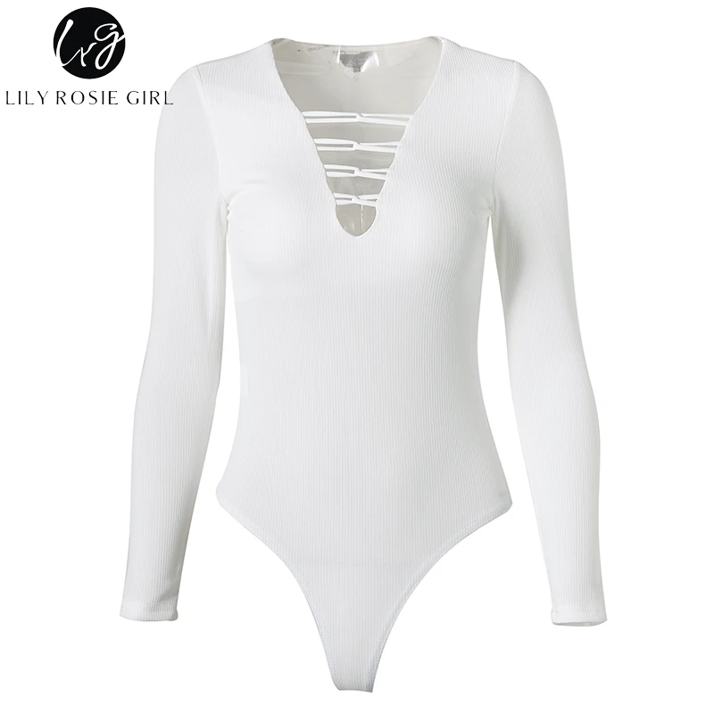 Lily Rosie/осенний элегантный Трикотажный боди с завязками для девочек женский