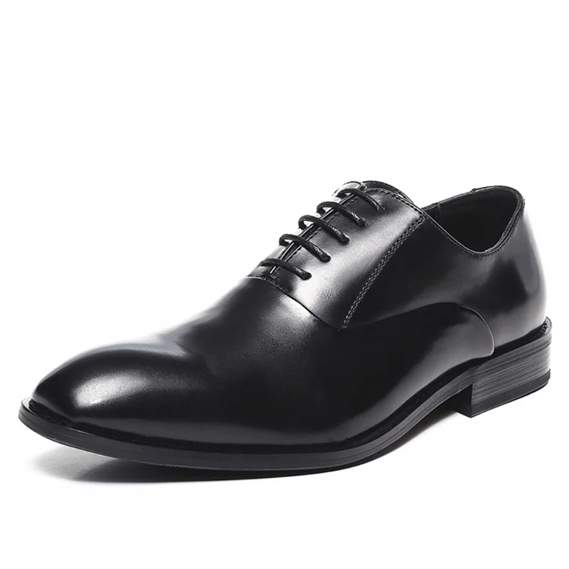 Black Men Oxfords Misalwa/Классические Мужские модельные туфли в стиле ретро с закрытым носком; свадебные офисные мужские официальные туфли; черные брендовые новые деловые оксфорды - Цвет: Black Men Oxfords