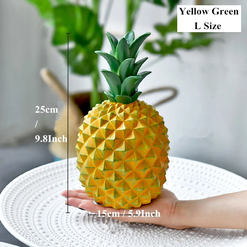 Yellow Green Box-L VILEAD 8 цветов смолы ананас Копилка фигурки Ананас Модель Копилка миниатюры Фрукты украшения творческий домашний декор - Цвет: Yellow Green Box-L