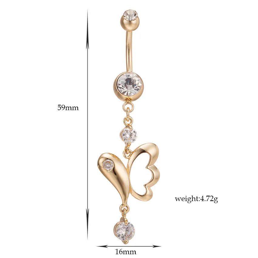 2017 Коктейльные Вечерние Бабочка пирсинг ювелирные изделия кольцо для пирсинга