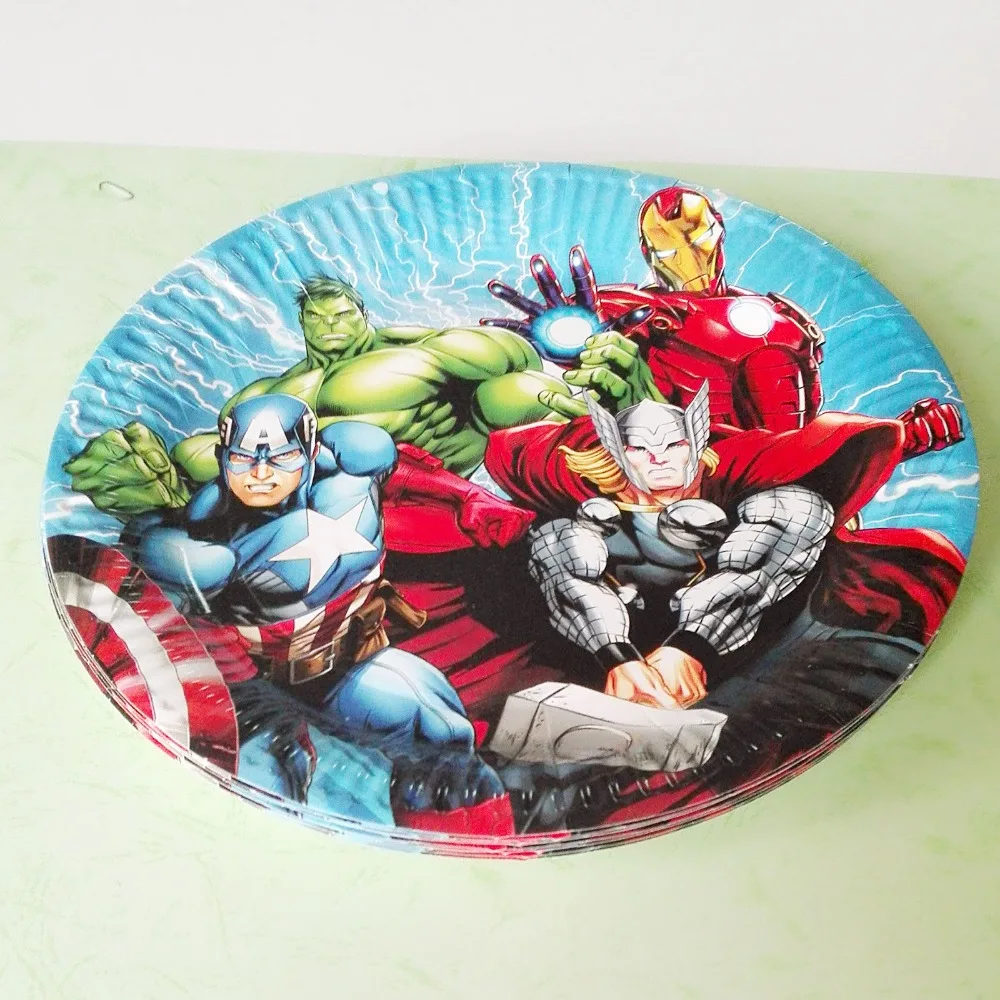 10 шт./лот 7 дюймов вечерние принадлежности для супергероев тарелка детей кортон