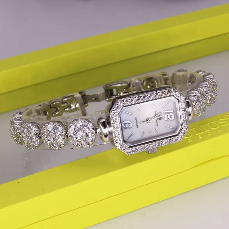 Женские кварцевые часы Royal Crown японский браслет с кристаллами роскошные стразы