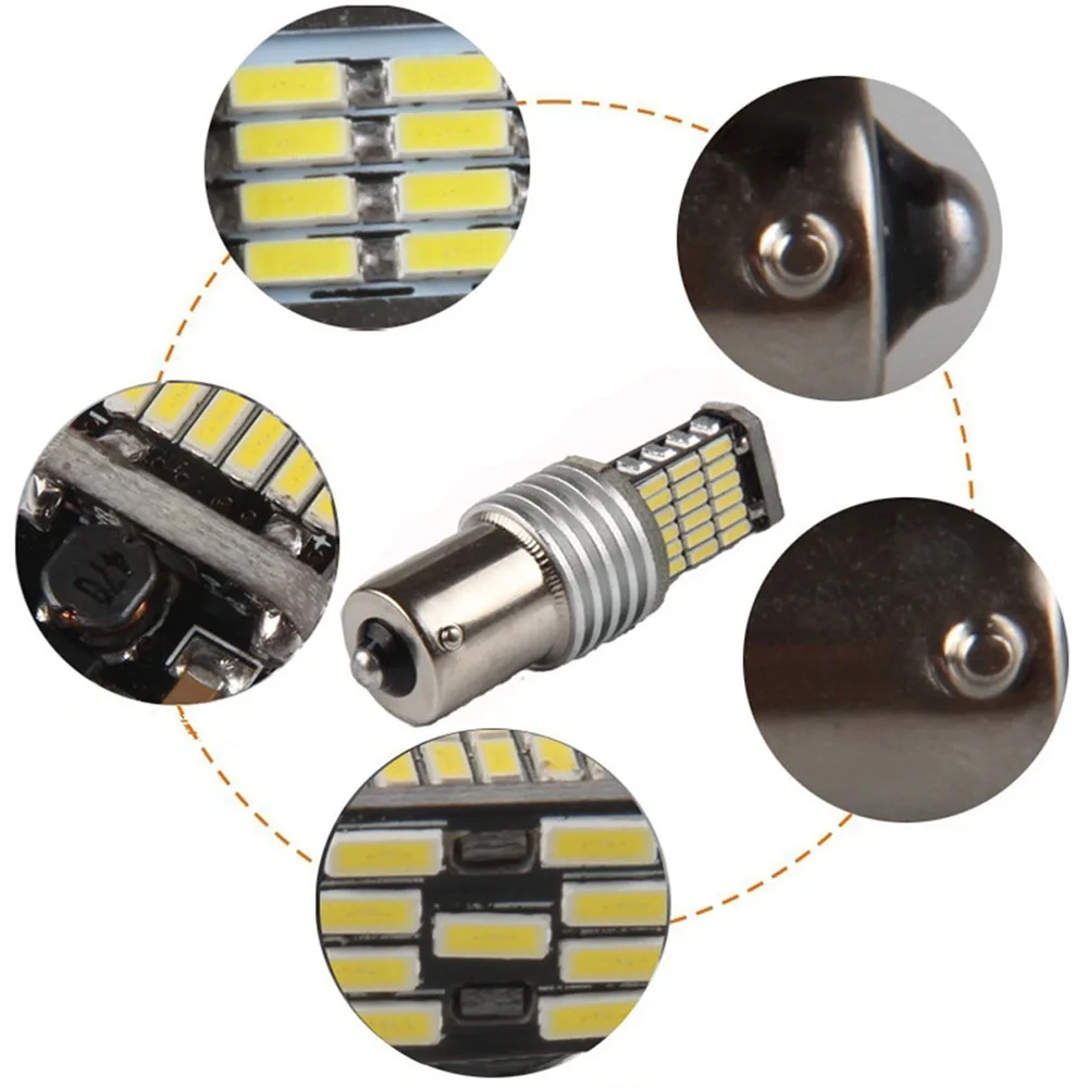 YSY 4x Canbus без ошибок 1156/BA15S 1157/BAY15D 3156 3157 7440 7443 4014 45smd Chipsets светодиодный фонарь для