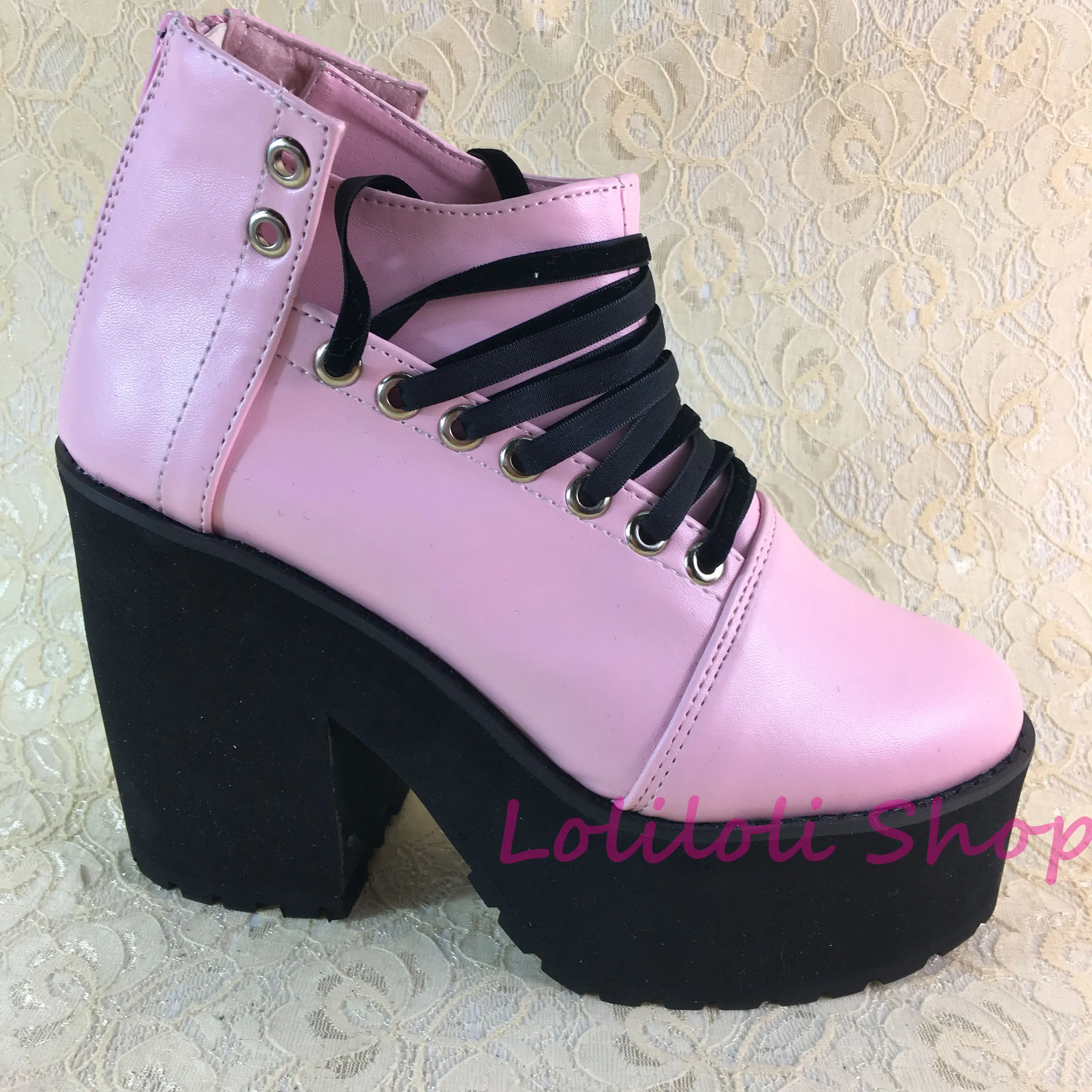 Туфли принцессы sweet lolita Loliloliyoyo antaina японский дизайн на заказ Розовые Яркие туфли