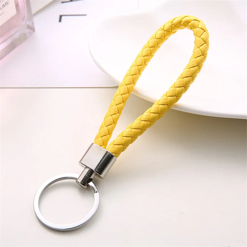 Simple Metal Cord Colour Knitted Key Chain for Women Color Ring Car Keychain Pendant Female Sleutelhanger A111 | Украшения и