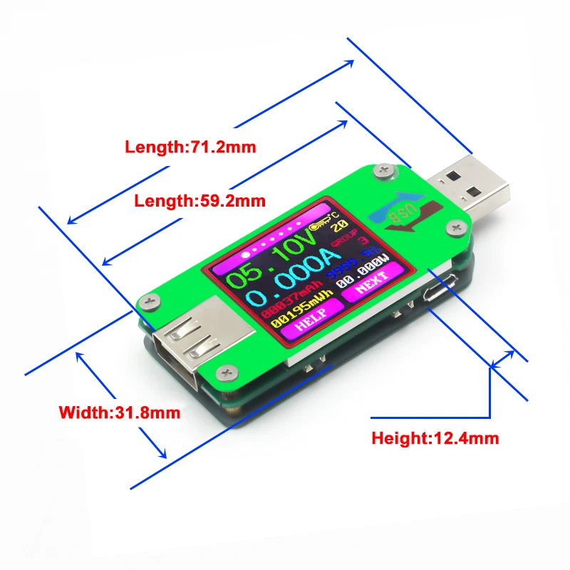 USB-тестер Bluetooth компьютер онлайн постоянный ток вольтметр измеритель емкости