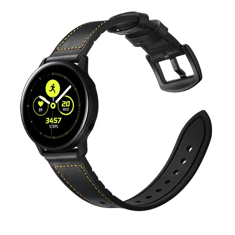20 мм винтажный кожаный ремешок для часов для samsung Galaxy Watch 42 мм активный 2 44 мм 40 мм ремешок для gear S2 классический спортивный Amazfit Bip