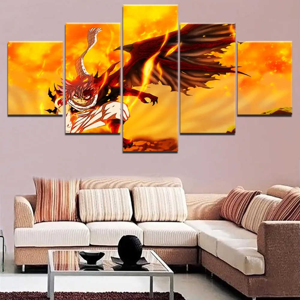 Сказочный хвост Natsu аниме 5 шт. домашний Декор настенный холст Настенный декор для