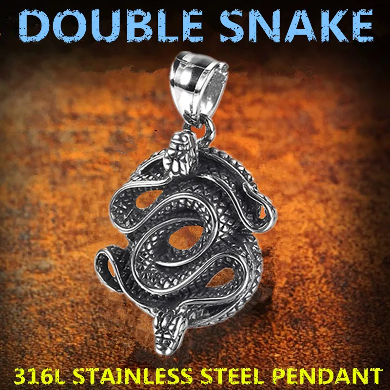 KLDY ожерелье с медальоном в виде змеи Мужская подвеска из нержавеющей стали
