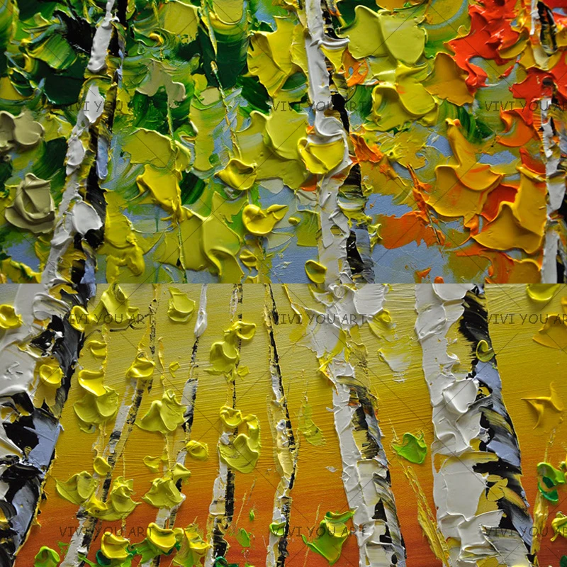 Большой многоцветный нож современные картины деревьев картина маслом на холсте