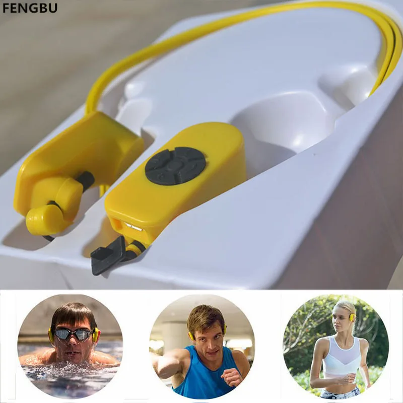 Fengbu костной проводимости Водонепроницаемый MP3 4 ГБ 8 плеер IPX8 спортивные наушники
