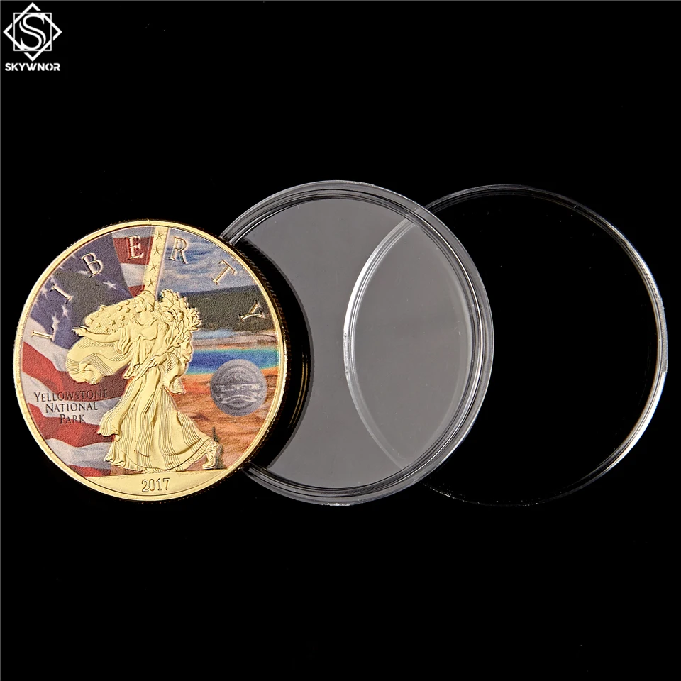 5 шт./лот 2017 Американский Йеллоустоун национальный парк природа монета